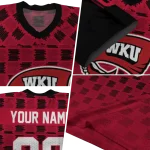 customized western kentucky hilltoppers stacked rectangle red jersey best selling