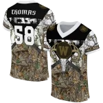 customized western michigan broncos antler skull camouflage hunting jersey best selling