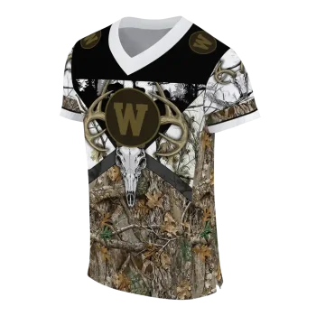 customized western michigan broncos antler skull camouflage hunting jersey fashion forward