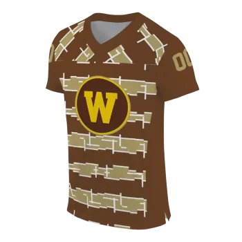 customized western michigan broncos layered grids brown jersey fashion forward