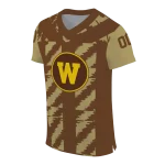 customized western michigan broncos stripe block brown jersey best selling