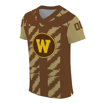 customized western michigan broncos stripe block brown jersey fashion forward