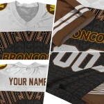 customized western michigan broncos tire arrows brown black white jersey best selling