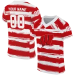 customized wisconsin badgers art stripe red jersey best selling