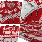 customized wisconsin badgers camo shatter red jersey best selling