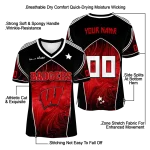 customized wisconsin badgers halftone slant red black jersey best selling