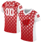 customized wisconsin badgers stacked rectangle red jersey best selling