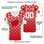 customized wisconsin badgers stacked rectangle red jersey best selling