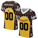 customized wyoming cowboys brushstroke xs gold black jersey best selling