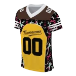 customized wyoming cowboys brushstroke xs gold black jersey best selling