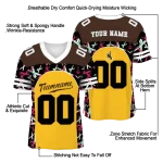 customized wyoming cowboys brushstroke xs gold black jersey best selling