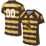 customized wyoming cowboys layered grids brown jersey best selling