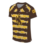 customized wyoming cowboys layered grids brown jersey best selling