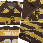customized wyoming cowboys layered grids brown jersey best selling