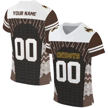 customized wyoming cowboys tire arrows brown black white jersey best selling
