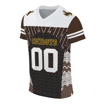 customized wyoming cowboys tire arrows brown black white jersey fashion forward