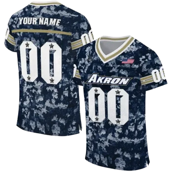 personalized akron zips camouflage abstract blue jersey best selling