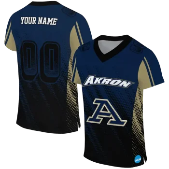 personalized akron zips halftone flow blue black jersey best selling