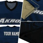 personalized akron zips halftone flow blue black jersey best selling