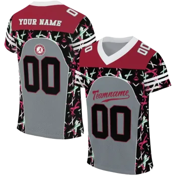 personalized alabama crimson tide brushstroke xs gray black jersey best selling