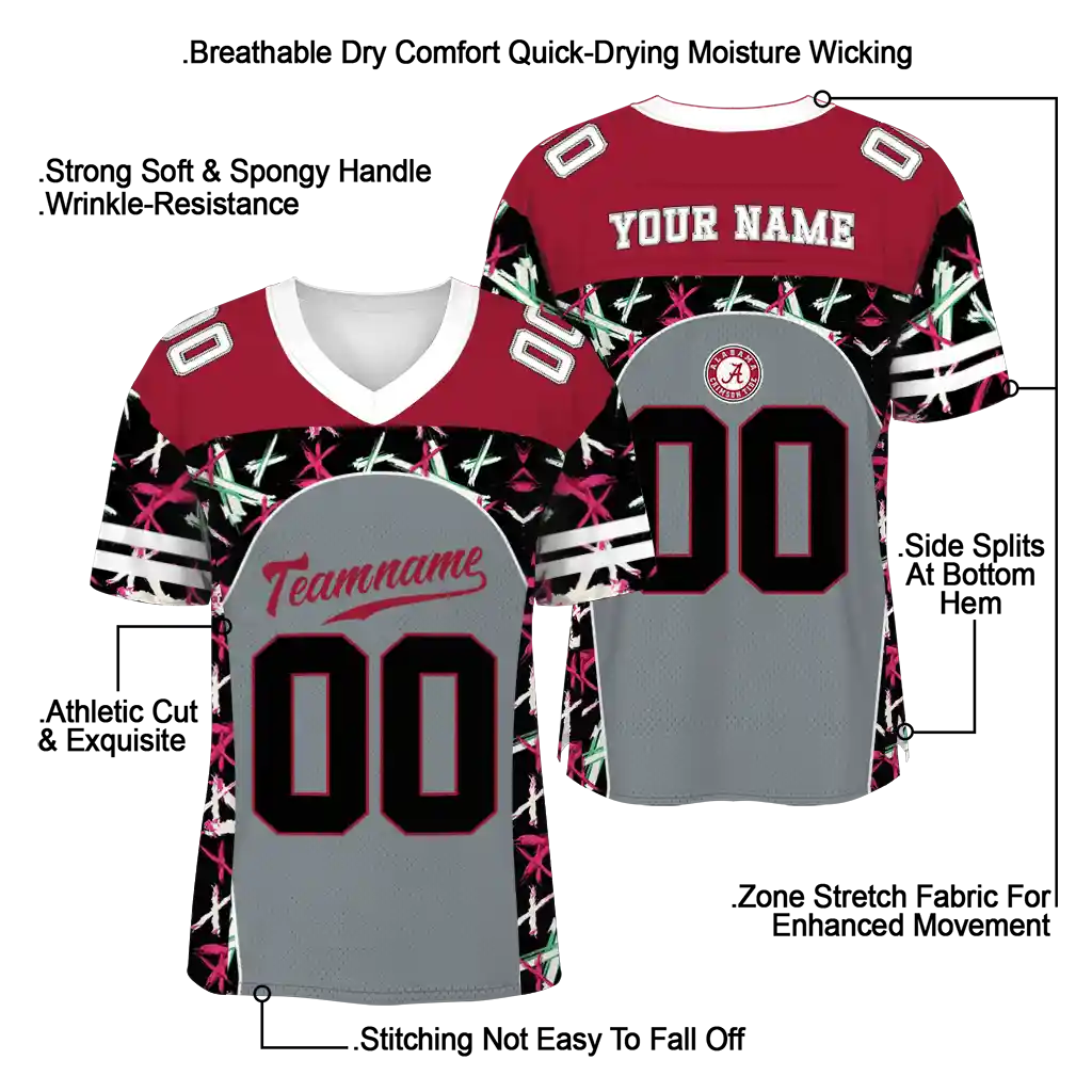 personalized alabama crimson tide brushstroke xs gray black jersey latest model personalized alabama crimson tide brushstroke xs gray black jersey latest model