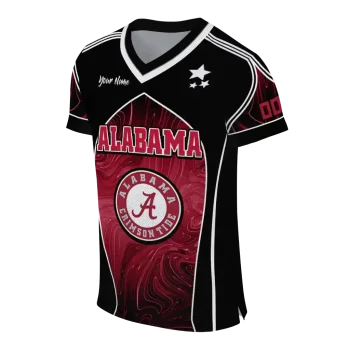 personalized alabama crimson tide halftone slant crimson black jersey fashion forward