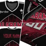 personalized alabama crimson tide halftone slant crimson black jersey best selling