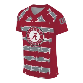 personalized alabama crimson tide layered grids crimson jersey fashion forward