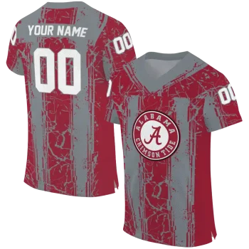 personalized alabama crimson tide rugged stripes crimson jersey best selling