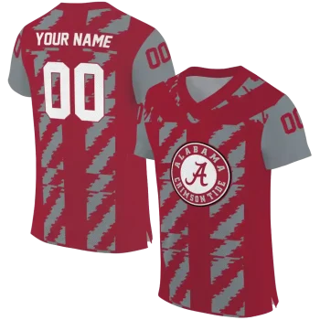 personalized alabama crimson tide stripe block crimson jersey best selling