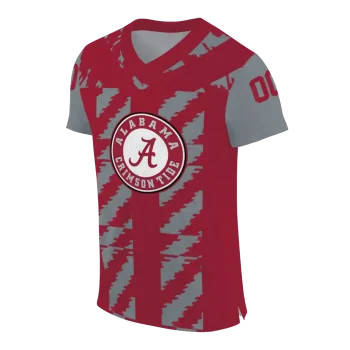 personalized alabama crimson tide stripe block crimson jersey fashion forward