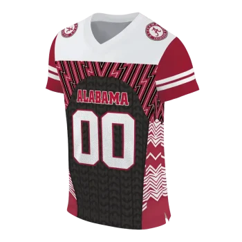 personalized alabama crimson tide tire arrows crimson black white jersey fashion forward