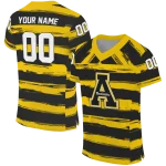 personalized appalachian state mountaineers art stripe black jersey best selling
