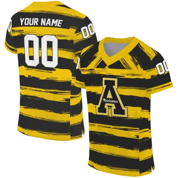 personalized appalachian state mountaineers art stripe black jersey best selling