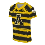 personalized appalachian state mountaineers art stripe black jersey best selling