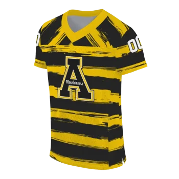 personalized appalachian state mountaineers art stripe black jersey fashion forward