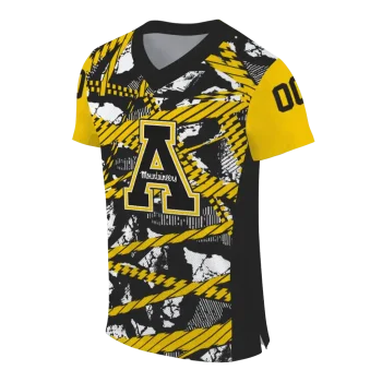 personalized appalachian state mountaineers camo shatter black jersey fashion forward