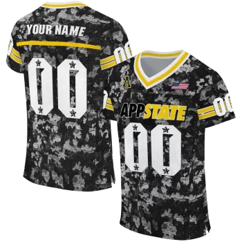 personalized appalachian state mountaineers camouflage abstract black jersey best selling
