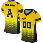 personalized appalachian state mountaineers halftone sweep gold black jersey best selling