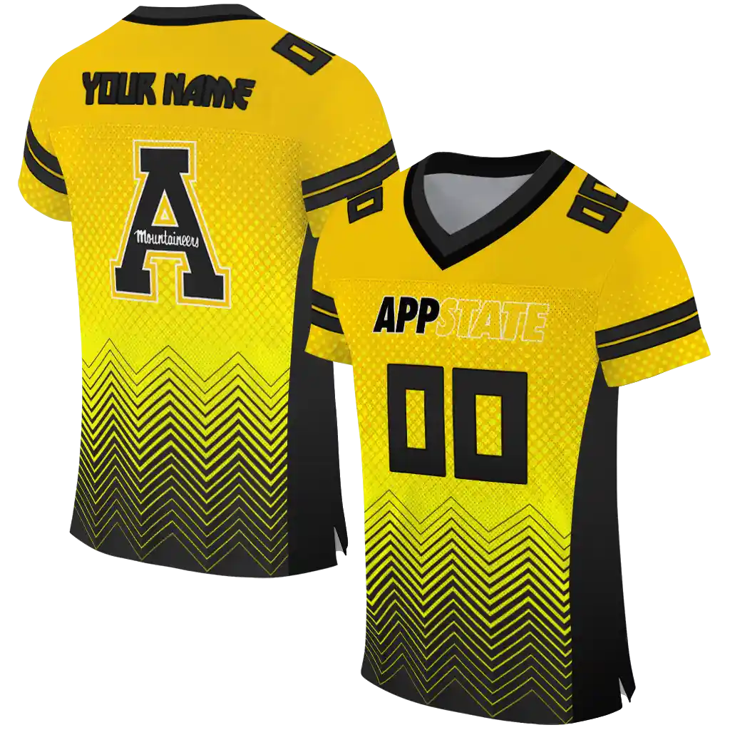 personalized appalachian state mountaineers halftone sweep gold black jersey best selling personalized appalachian state mountaineers halftone sweep gold black jersey best selling