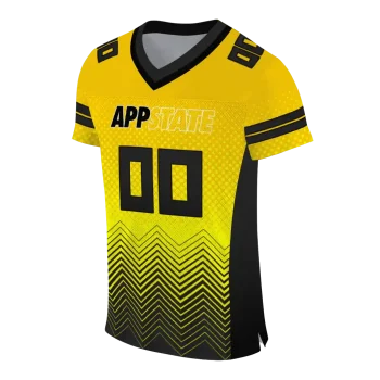 personalized appalachian state mountaineers halftone sweep gold black jersey fashion forward