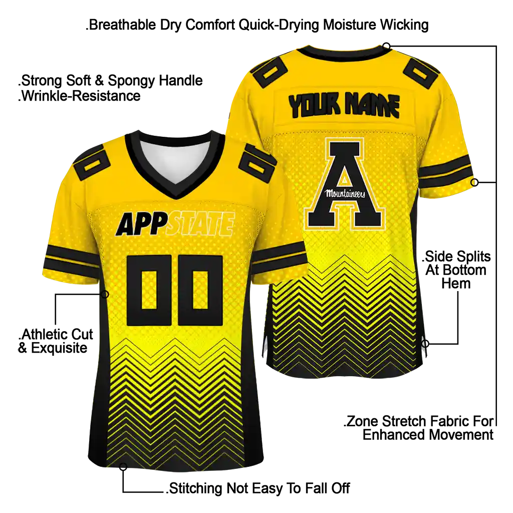 personalized appalachian state mountaineers halftone sweep gold black jersey latest model personalized appalachian state mountaineers halftone sweep gold black jersey latest model