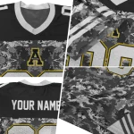 personalized appalachian state mountaineers mirrored pattern black jersey best selling