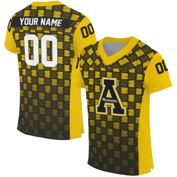 personalized appalachian state mountaineers stacked rectangle black jersey best selling