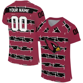 personalized arizona cardinals layered grids red jersey best selling