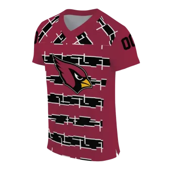 personalized arizona cardinals layered grids red jersey fashion forward