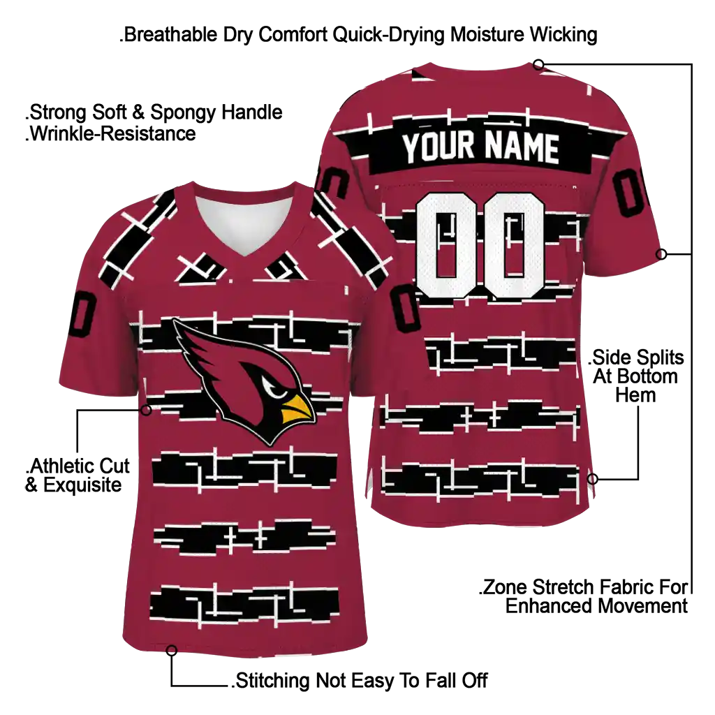 personalized arizona cardinals layered grids red jersey latest model personalized arizona cardinals layered grids red jersey latest model
