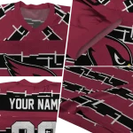 personalized arizona cardinals layered grids red jersey best selling