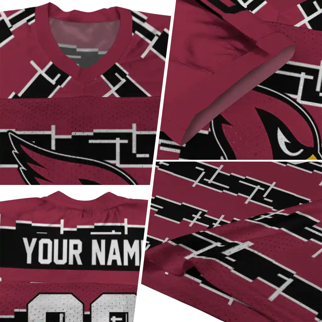 personalized arizona cardinals layered grids red jersey new arrival personalized arizona cardinals layered grids red jersey new arrival