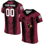 personalized arizona cardinals rugged stripes red jersey best selling